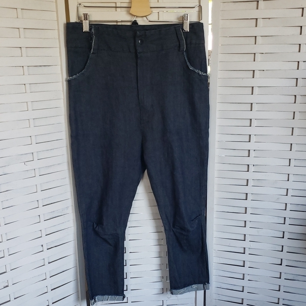 Locker Room Low Crotch Women's Blue Distress Denim Slim Leg Jeans Size M